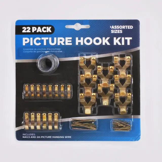22-Piece Wall-Mount Picture Hanging Hook Kit 1