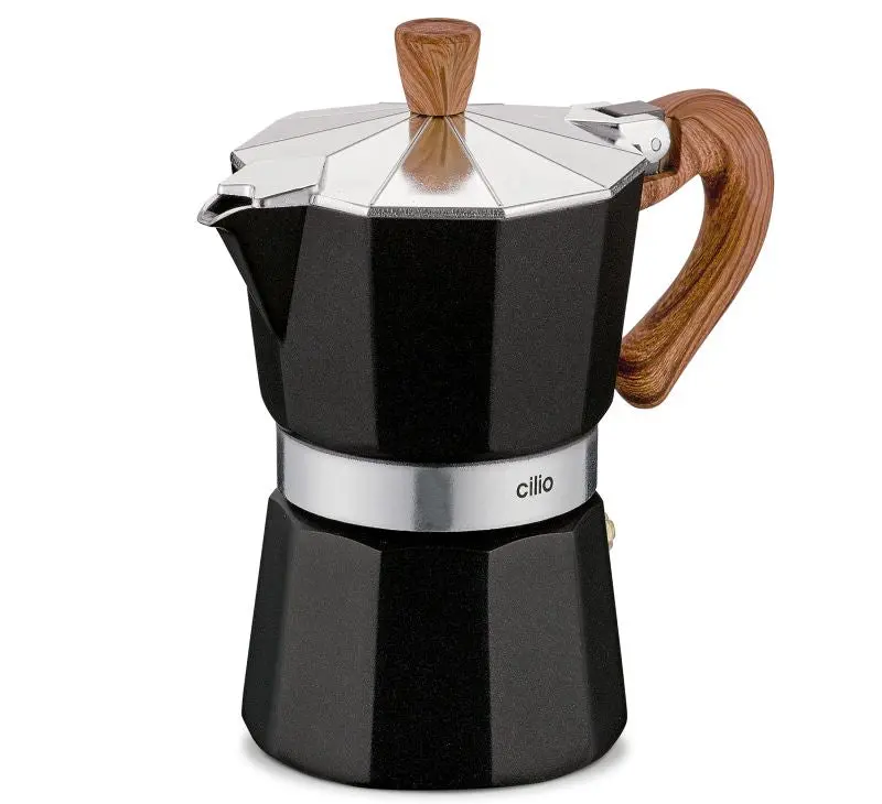 3-Cup Stovetop Espresso Maker – Natura Aluminum Design 1
