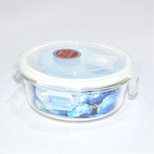 550 Ml Clear Glass Food Storage Dish With Snap Closure 1