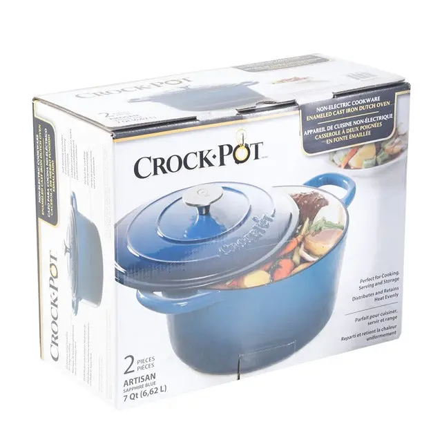 7-Quart Crockpot Cast Iron Dutch Oven For Slow Cooking 1