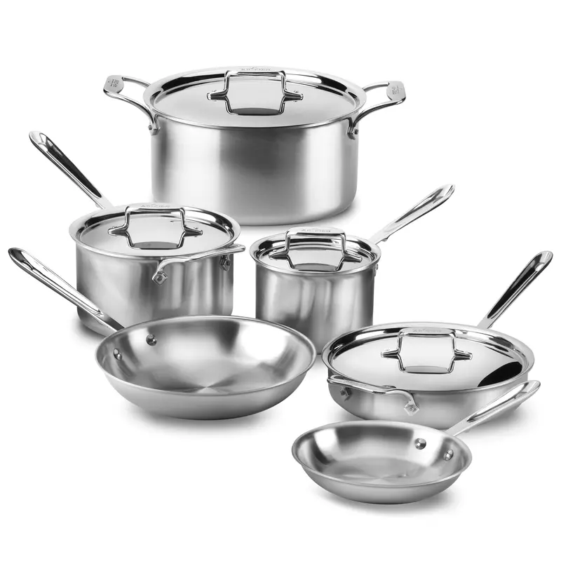 All-Clad D5 Brushed Stainless Steel 10-Piece Cookware Set 1