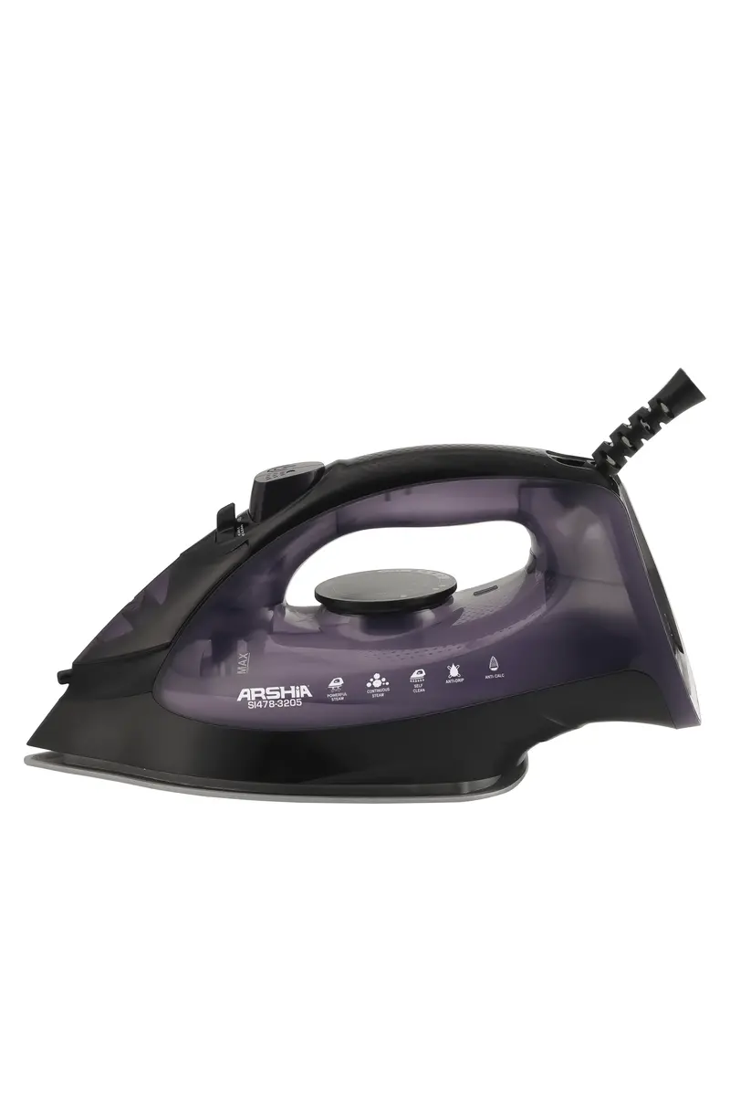 Arshia Ceramic Steam Iron – 200Ml Water Tank, Anti-Drip, 2000W, Dark Purple 1