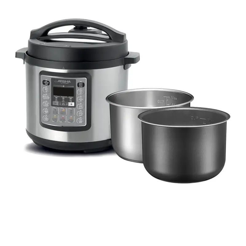 Arshia Digital Stainless Steel Pressure Cooker – 8L, 1000W 1