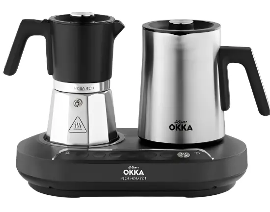Arzum Dual-Function Moka Pot – Hot/Cold Milk Mixer, 1.8L, Black & Chrome 1