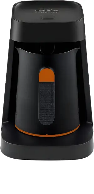 Arzum Okka Minio Jet Turkish Coffee Maker – 400W, 1–5 Cup Capacity, Black & Orange 1