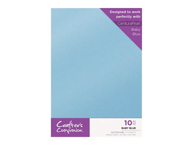 Baby Blue Glitter Cardstock – 10-Sheet Craft Pack By Crafter'S Companion 1