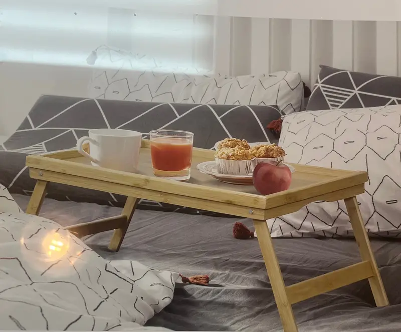 Bamboo Serving Tray – Lightweight Breakfast Or Bed Tray 1