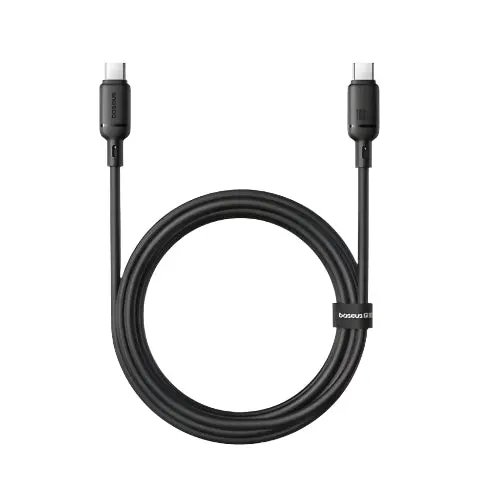 Baseus Silky Series 2M Usb-C To Usb-C Fast Charging Cable – 100W Pd-Compatible Premium Cord (Cluster Black) 1