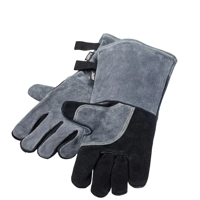 Bbq Grill Gloves – Heat-Resistant Velour Leather Oven Mitts 1