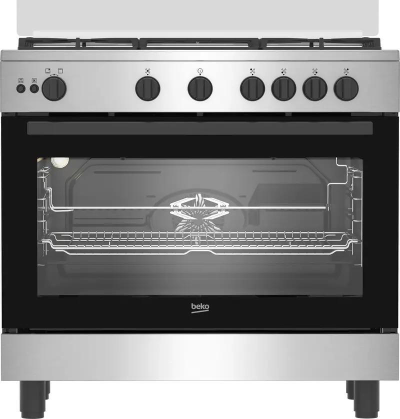 Beko 90 Cm Gas Cooker – 5 Burners, Stainless Steel Construction 1
