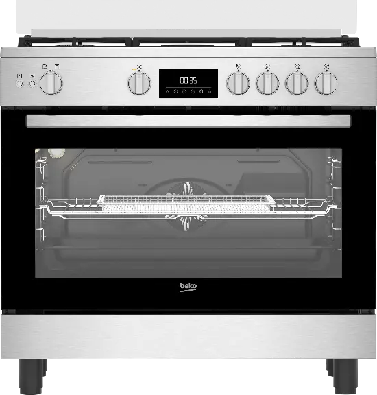 Beko 90Cm Freestanding Gas Range With 5 Burners & Oven – Stainless Steel 1