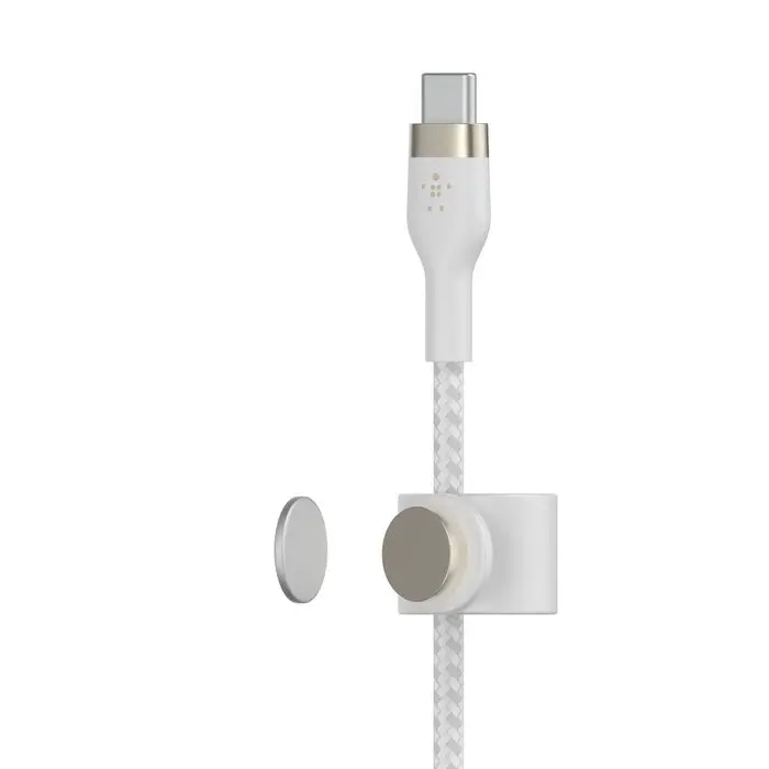 Belkin Boost Charge Pro Flex Usb-C To Usb-C Silicone Braided Cable – 2M, White 1