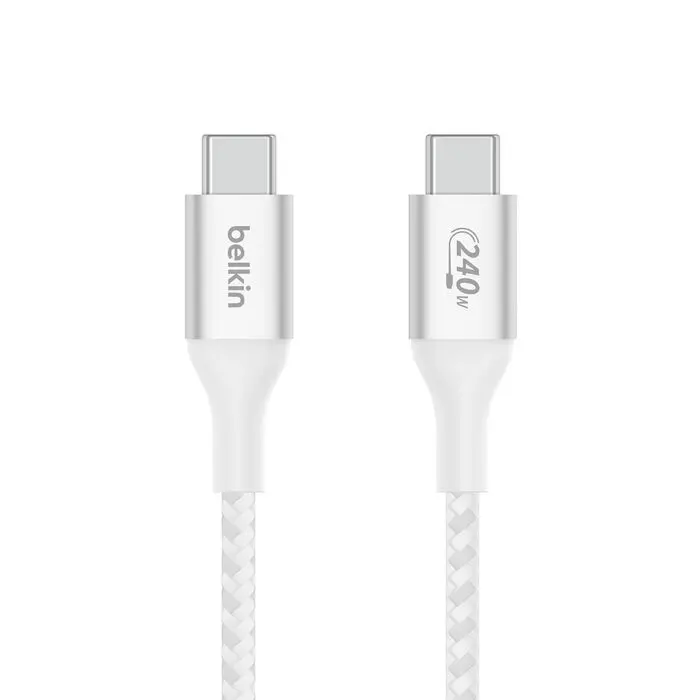 Belkin Boost Charge Usb-C To Usb-C Braided Cable – 240W Pd, 2M, White 1