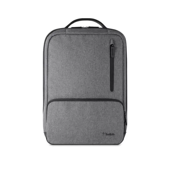 Belkin Classic Pro Laptop Backpack – Durable Grey Nylon With Padded Compartment & Organizer Pockets 1