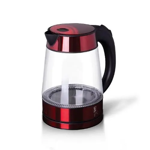 Berlinger Haus 1.7L Glass Electric Kettle – 2200W, Rich Burgundy Hue 1