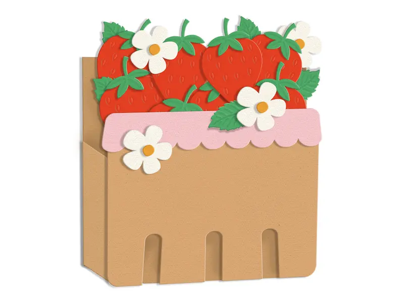 Berry Bliss Berry Basket Stencil And Coordinating Metal Die Set 1