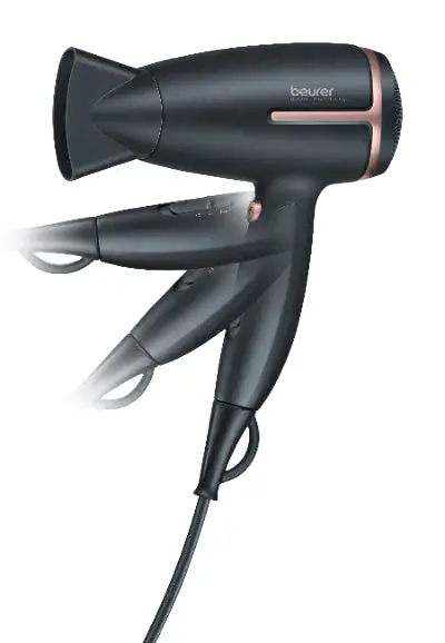 Beurer Compact Travel Hair Dryer – 1600W Lightweight Black Design 1