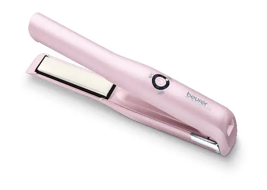 Beurer Cordless Ceramic Hair Straightener With Lithium Battery And 3 Adjustable Heat Levels – Pink 1