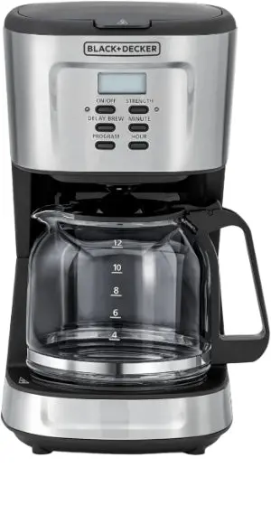 Black+Decker 12-Cup Programmable Coffee Maker – 900W, Black/Silver Finish 1