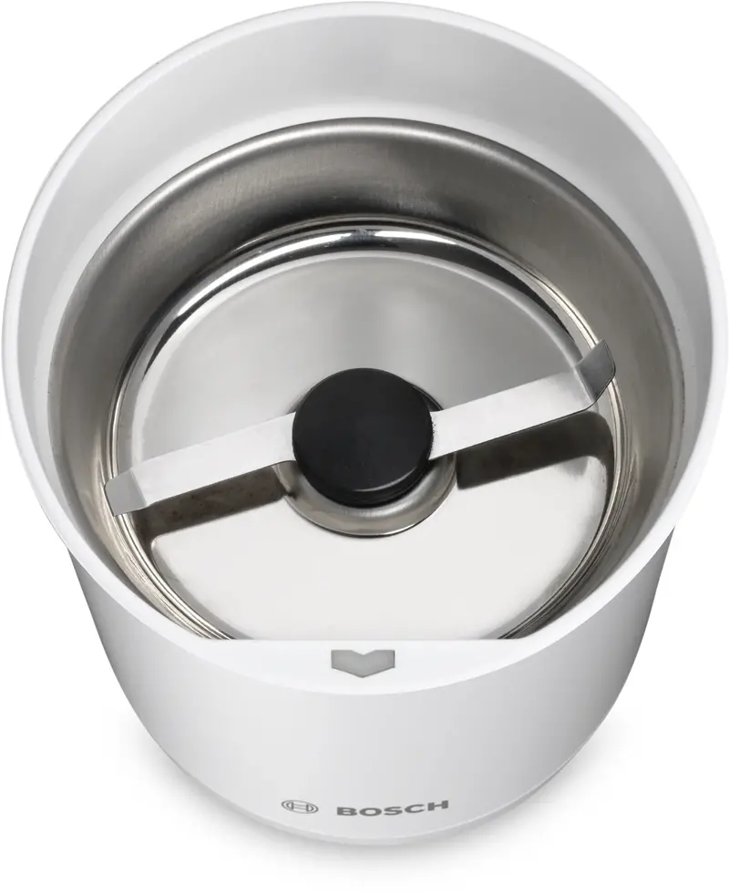 Bosch Coffee Grinder – 180W Precision Milling, Adjustable Settings, Elegant White Housing 1