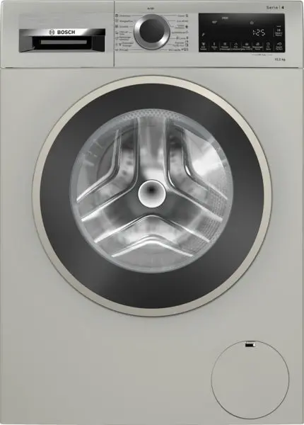 Bosch Front-Load Washer – 10.5Kg Drum, 1400Rpm Spin, Series 4 Advanced Washing (Silver) 1