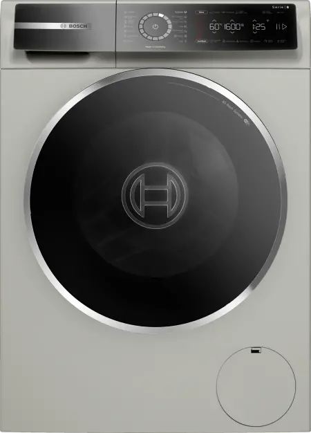Bosch Front-Load Washer – 10Kg Capacity, 1600Rpm Spin, Series 8 Intelligent Wash System (Silver) 1