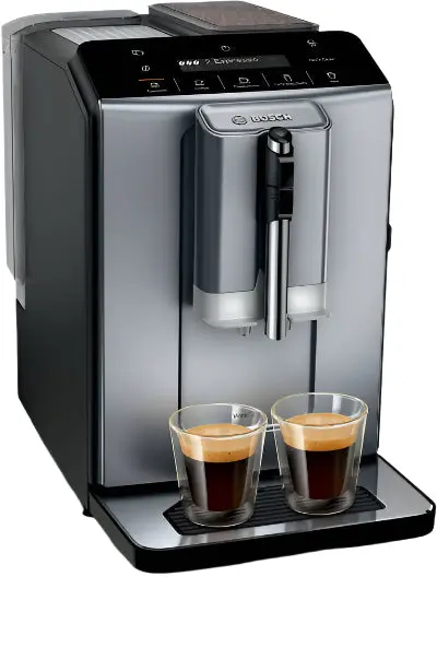 Bosch Vero Café Diamond Automatic Coffee Machine – 2L Tank, 1400W Espresso System, Titanium Metallic 1