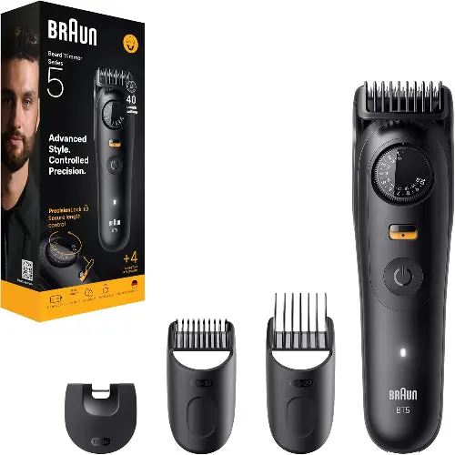 Braun Beard Trimmer Bt7240 – 120-Minute Runtime, Self-Sharpening Blades, Matte Black 1