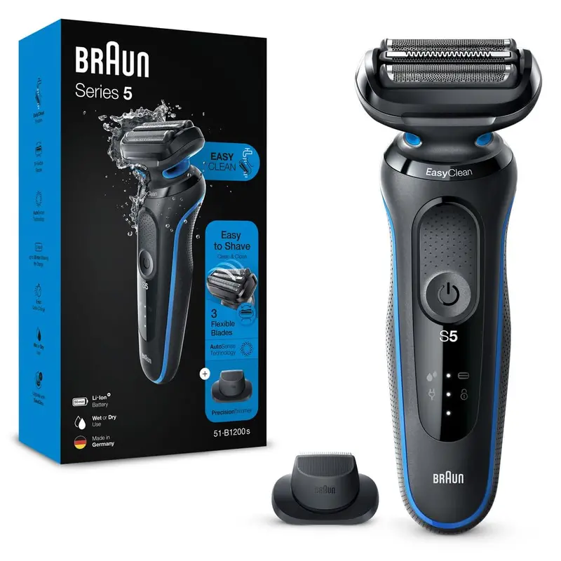 Braun Close-Glide Electric Shaver – Precision Wet/Dry Performance – Black 1