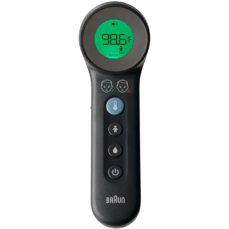 Braun Multi-Sensor Thermometer – Forehead, Food & Bath Temperature Reader, Black 1