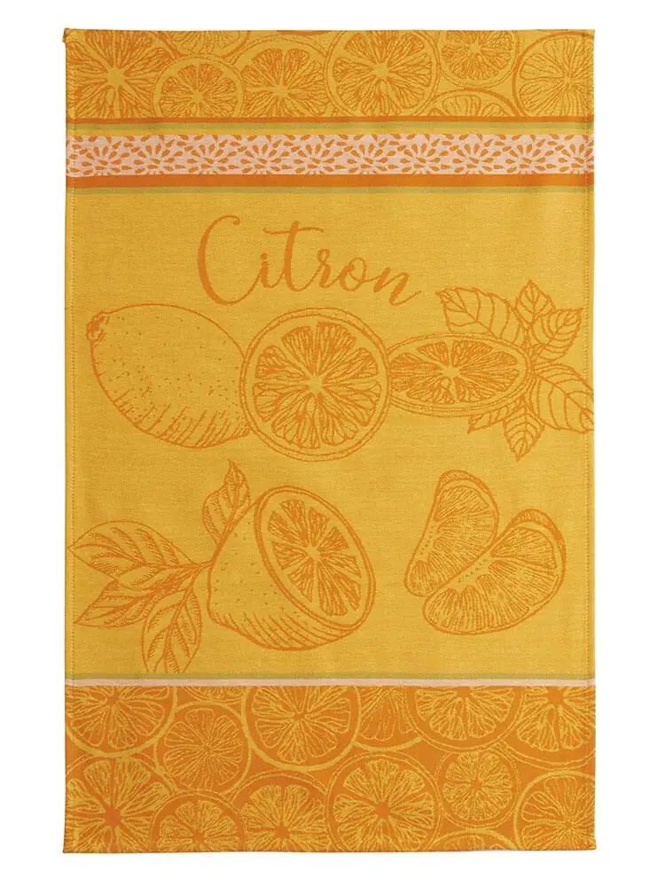 Citron-Colored Jacquard Cotton Dish Towel – 50 X 75 Cm 1