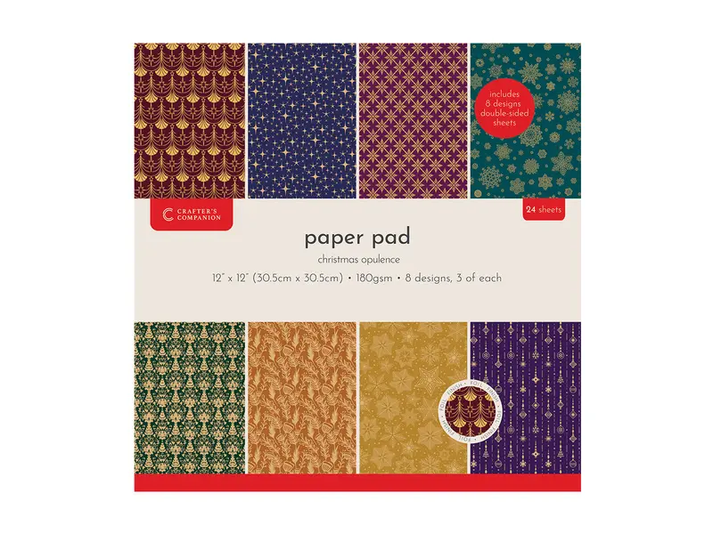 Crafter'S Companion Christmas Opulence Paper Pad – 12" X 12" Premium Craft Sheets 1