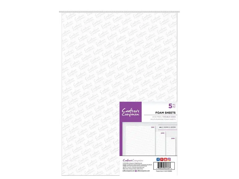 Crafter'S Companion Double-Sided Foam Sheets – A4 Format, 5-Piece Pack 1
