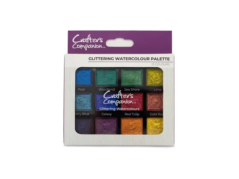 Crafter'S Companion Glitter Paint Palette – 12 Vibrant Metallic Hues 1