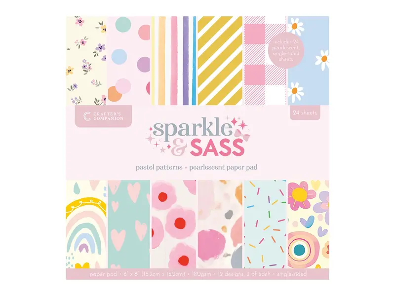 Crafter'S Companion Pastel Patterned Paper Pad – 6X6 Inch, 24-Sheet Collection 1