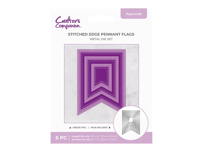 Crafter’S Companion Stitched Edge Pennant Flags Metal Die 1