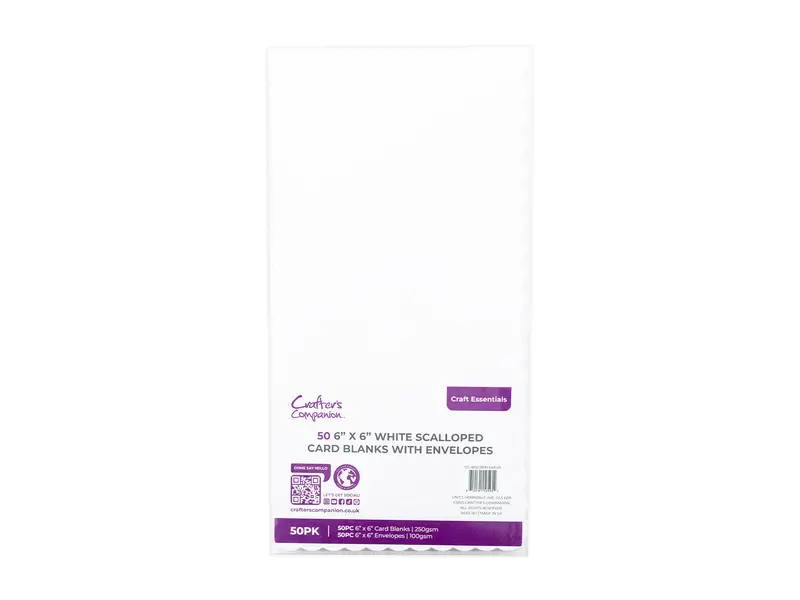 Crafter'S Companion White Scalloped Cards & Envelopes – 6X6 Inch, 50-Pack 1