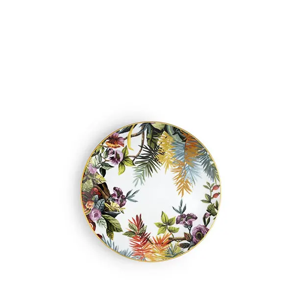 Crisp White Jungle Pattern Flat Plate 1