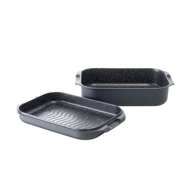 Cuisine::Pro Granite Roasting Pan With Grill Rack – 6.5 Quart 1