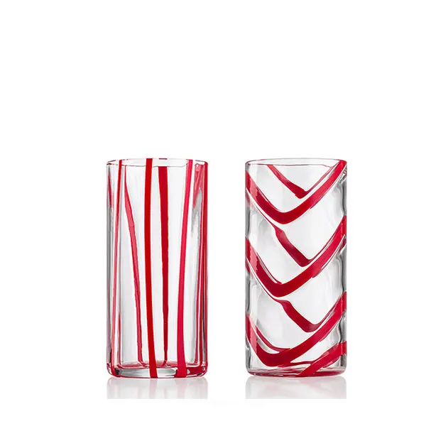Cyrcus Highball Glass Set In Red (2 Pcs) 1