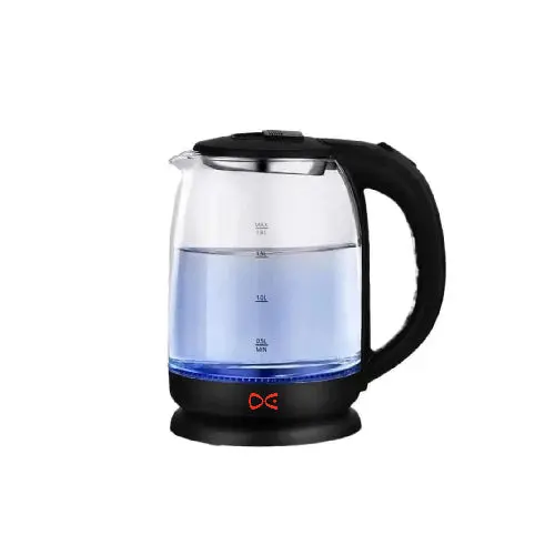 Daewoo 1.7L Glass Electric Kettle – 2200W Modern Black Design 1