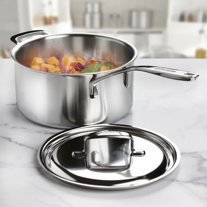 Demeyere 5-Plus Saucepan – 4-Quart Stainless Steel Simmering & Boiling Pot 1