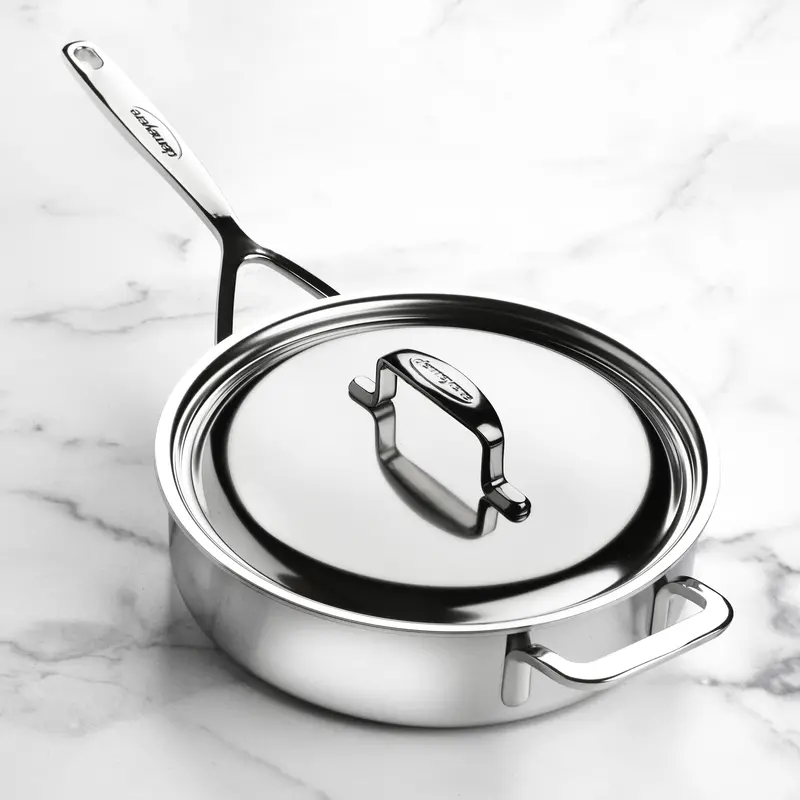 Demeyere 5-Plus Saute Pan – 3-Quart Stainless Steel Wide-Bottom Skillet 1