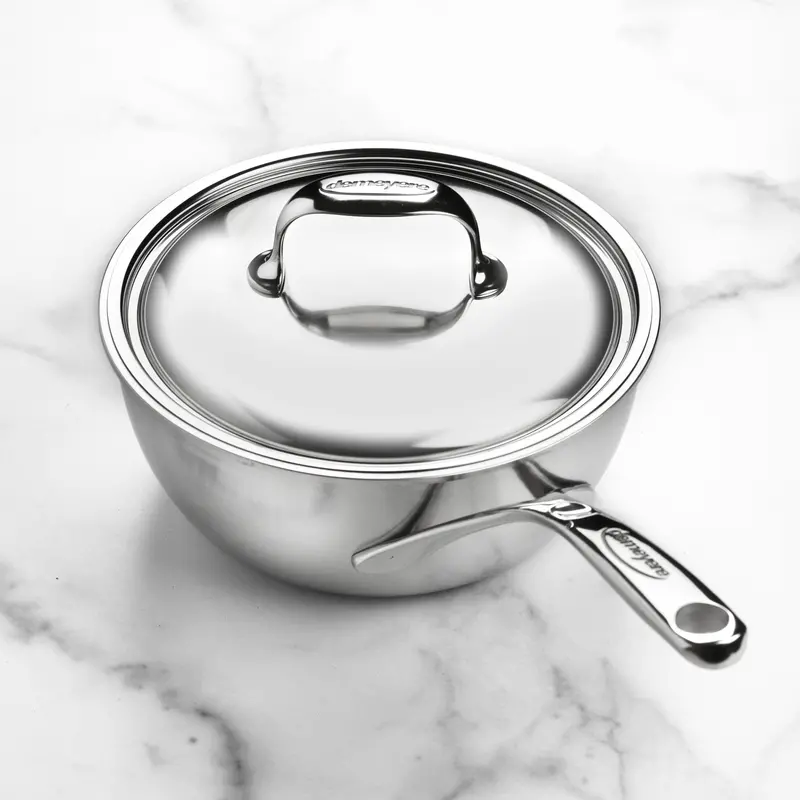 Demeyere Atlantis 2.1-Quart Stainless Steel Saucier – Triple-Ply Induction-Ready Sauce Pan 1