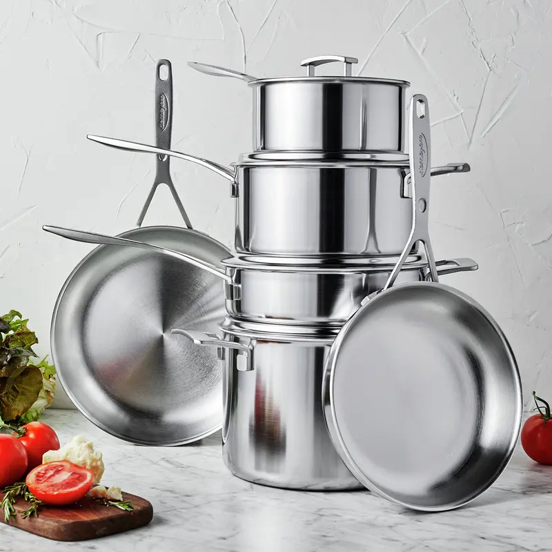 Demeyere Industry5 10-Piece Stainless Cookware Set – Fully Clad Professional Grade 1