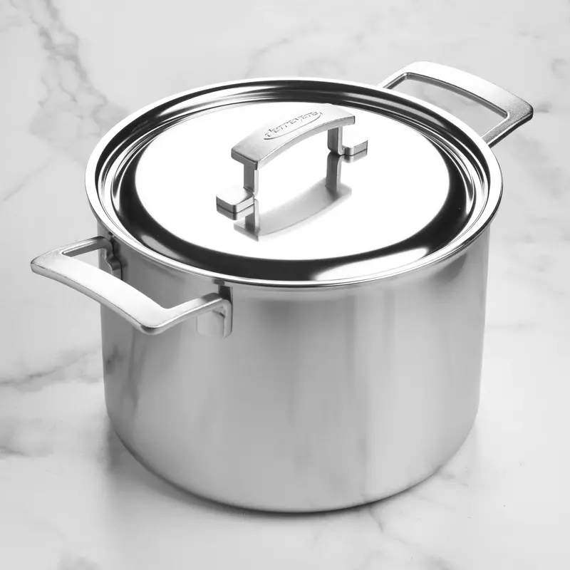 Demeyere Industry5 8-Quart Stock Pot – Triply Clad Stainless, Riveted Handles 1