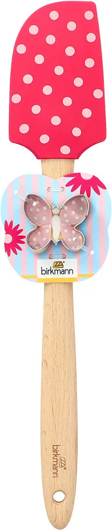 Dot-Design Dough Scraper With Ergonomic Wooden Handle And Integrated Cutter 1
