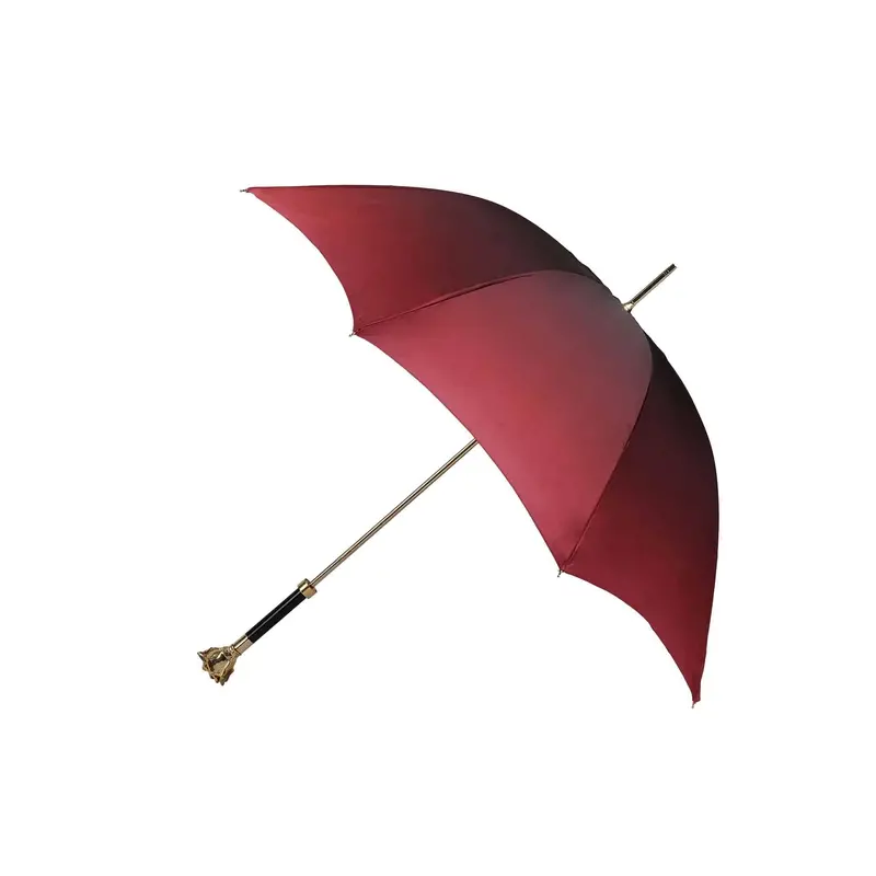 Double Red Rose Umbrella – Velvet-Finished Print With Floral Handle 1