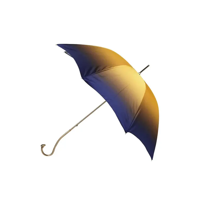 Double-Sided Yellow-And-Blue Meadow Floral Print Umbrella 1