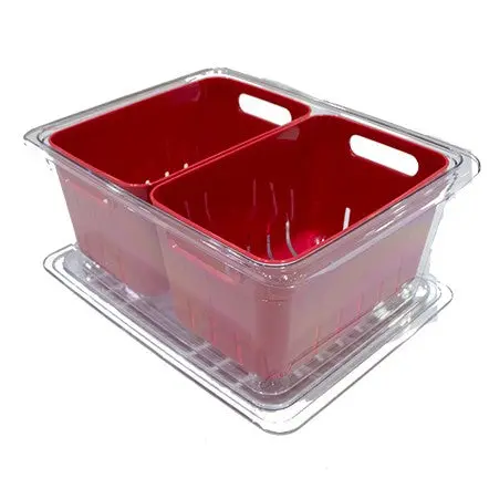 Dual-Tier Acrylic Freezer Bin With Two Interchangeable Baskets 1